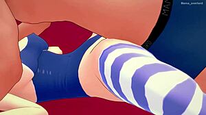 Rem walks around in a transparent underwear, teasing
