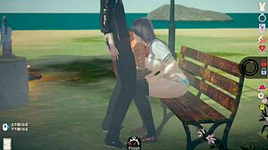 3D CG游戏AI女孩口交时炫耀巨大奶子