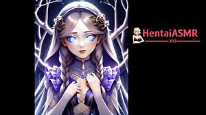 Horny fantasy elf with massive fat titties in visual adventure