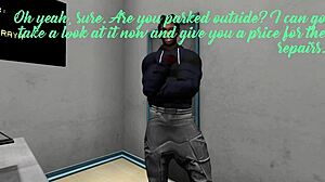 second life black mechanic fucks asian woman in auto shop. hardcore big cock pounding her ass.
