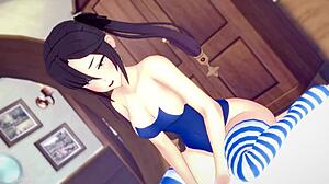 莫娜穿泳装玩本子乐趣