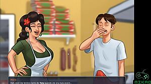 summertime saga ep 90: baking pizza with a hot italian babe.