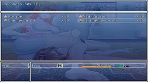 Female domination in a mixed wrestling anime style role play game
