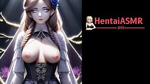 Horny fantasy elf with massive fat titties in visual adventure