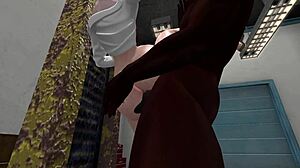 The black mechanic from Second Life fucks with an Asian girl