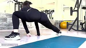 Girl was exercising in the gym and someone watched her without permission