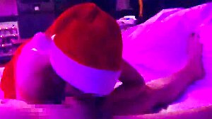 christmas cosplay girl's tongue is too damn erotic, couldn't resist sucking her, ugh