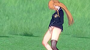 hentai asuna yuuki solo outside: daring or shy?