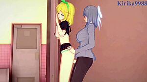 Passionful lesbian encounter between Ryona and Yumi