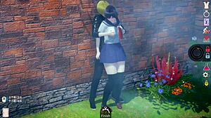 Mecha-like girl, no emotions, in erotic play video