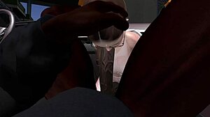 second life black mechanic fucks asian woman in auto shop. hardcore big cock pounding her ass.
