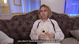Blonde Teen Screams for More Rough Fucking. She Takes Large Cock While Studying Sexology Hard.