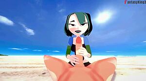 Gwen Fucks Hard on Beach POV