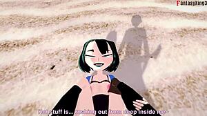 Gwen Fucks Hard on Beach POV