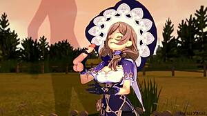 Genshin impact Lisa's pussy full of cum, not bad