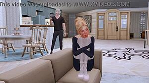 A brazen guy cheats on pregnant girlfriend with her whore friend in rough anal and deep throat sims hentai sfm