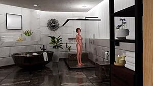 Hot girls moan and have sex in the bathroom, achieving intense climax