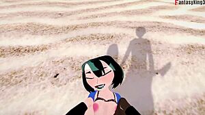 Beach sex with Gwen in POV, free