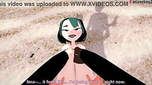 Gwen Fucks Hard on Beach POV