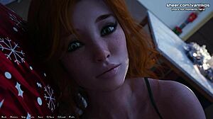 Redhead girl's tight boobs a thrilling surprise