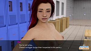 Megan notices someone watching her in the bathroom