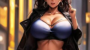 Big Tits Uniform Babe Gives Jerk Off Instructions in Spanish