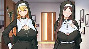 summer clover harem hentai game ep 19 with cute nuns