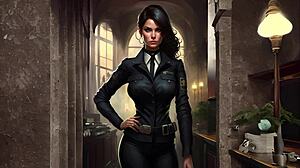 Big Tits Uniform Babe Gives Jerk Off Instructions in Spanish