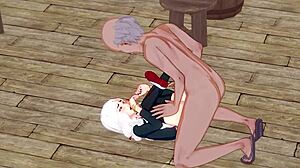 Old man fucked Khaleesi, also known as Daenerys Targaryen, in her hairy pussy