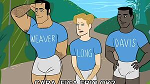 Gay boy fuck in animated group sex