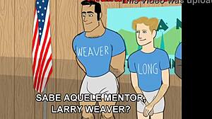Gay boy fuck in animated group sex