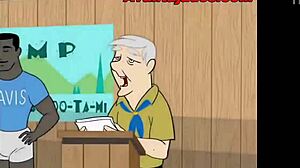 Gay boy fuck in animated group sex