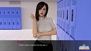Megan notices someone watching her in the bathroom