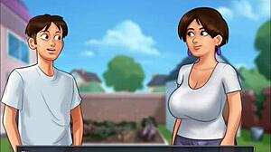 Summertime Saga Cap 12: Curvy Milf Diana Works Hard in Garden with Teen