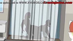 In the cabin, the chubby gay guy gets drawn into wild comic hentai fun.