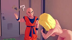 Android 18 caught Kame Rohsi in a steamy act