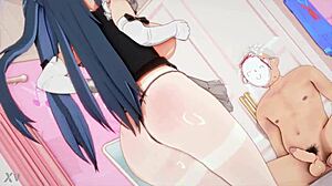 Saori the maid neko dominates with her big tits in sexo