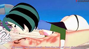 Gwen banging hard on the beach in 3D Total Drama