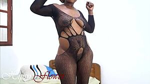 Homemade solo with juicy fat black ass eager for huge cock