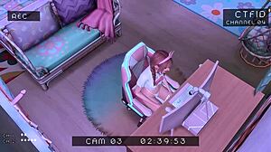 stepbrother caught spying on stepsister with hidden camera.