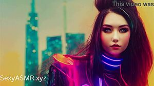 Cyber punk babes in kinky cosplay suck dick for ASMR