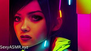 Cyber punk babes in kinky cosplay suck dick for ASMR