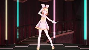 kagamine rin dances seductively before wild sex in mmd by hornowl. blonde moans loud with every thrust.