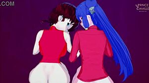 Ranma and Shampoo Watch You Masturbate, Then Join In!
