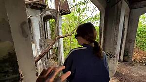 Girl got fucked in an abandoned place with a big dick