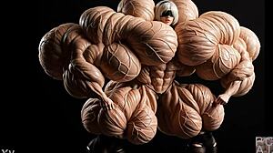 2B Transforms into Muscular Giantess in Nier Automata AI Animation! Pump Factory FMG Video Stuns!