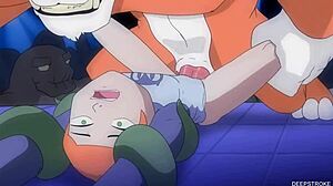A collection of scenes with Ben 10 and Gwen Tennyson in an animated, adult style