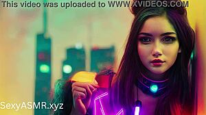 Cyber punk babes in kinky cosplay suck dick for ASMR