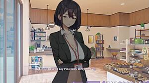 My boss made her squirt in front of mirror