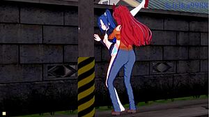 翼和奏潜入激烈的女同和扶她圣音格斗色情